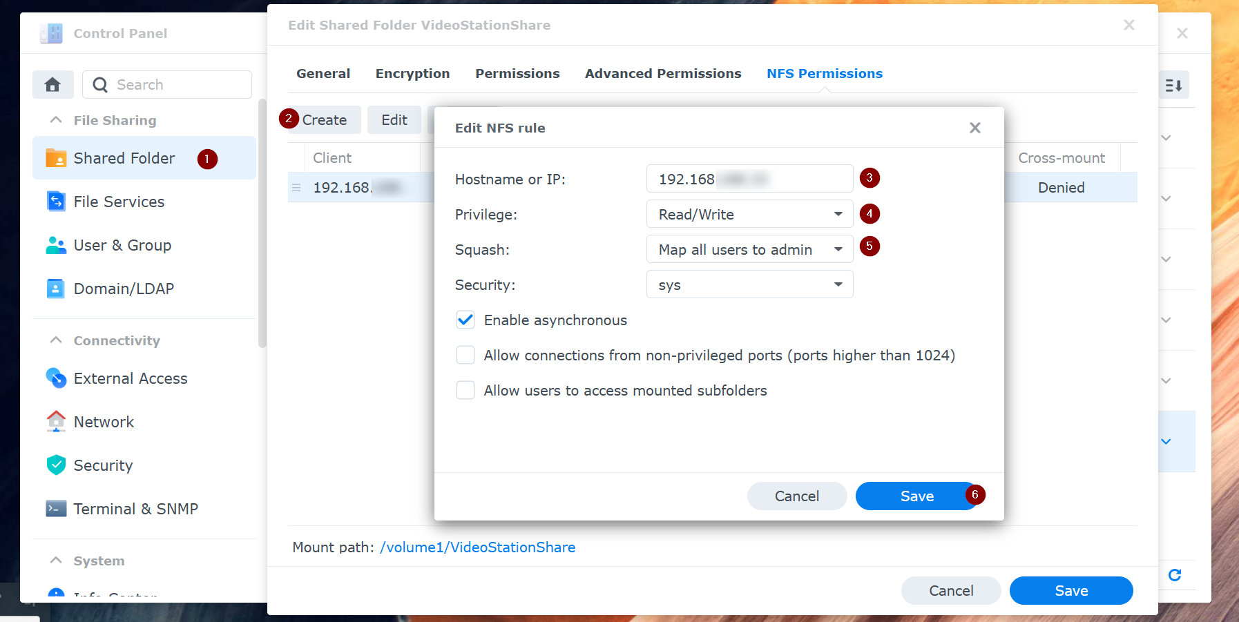 Shared NFS folder from Synology